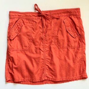 Orange linen Calvin Klein mini skirt